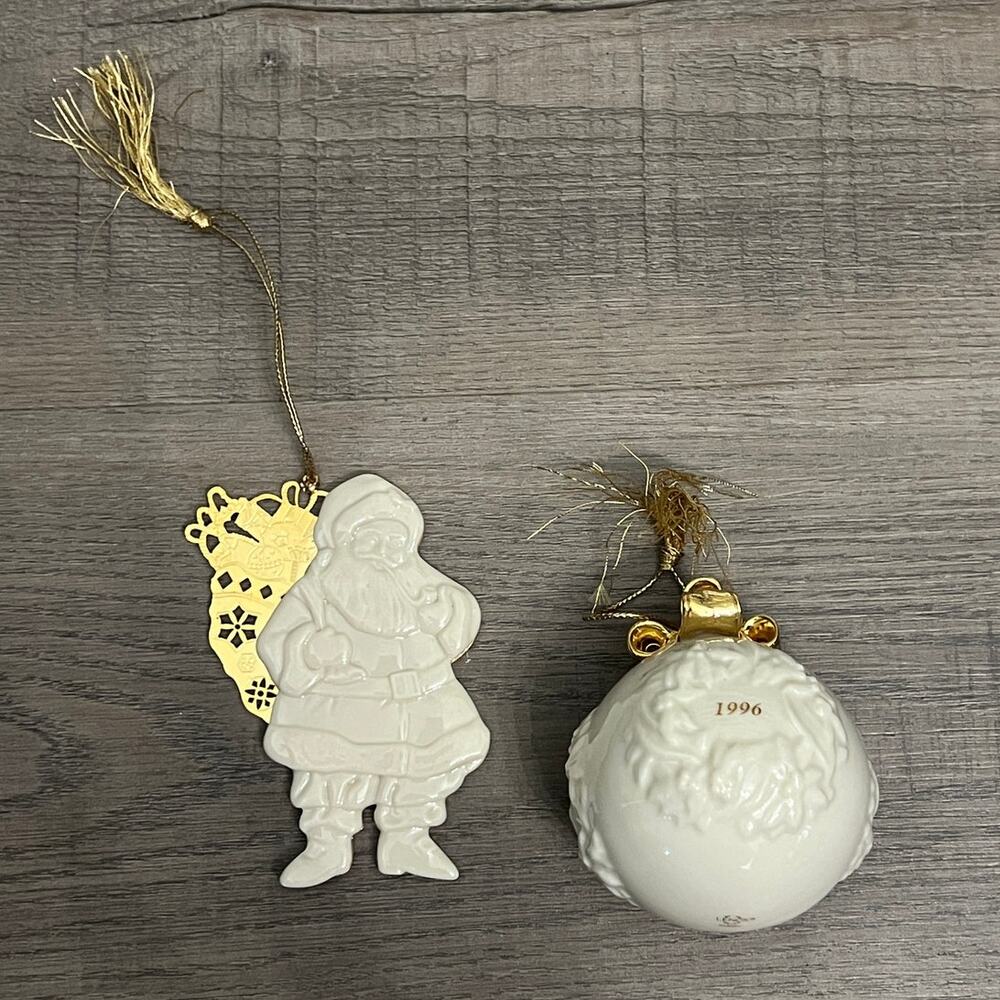 Vtg 90s Lenox Christmas Ornament - Set of 2 Ornaments